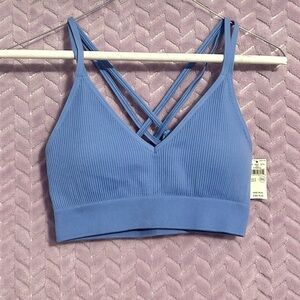 NWT Aerie Women's Blue Ribbed Bralette